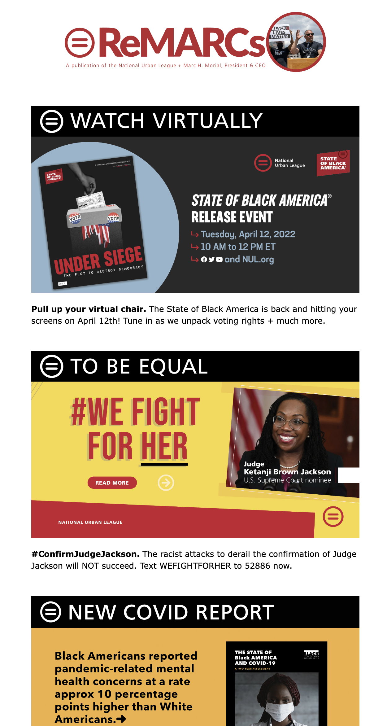 ReMarcs Newsletter April 2 2022 National Urban League